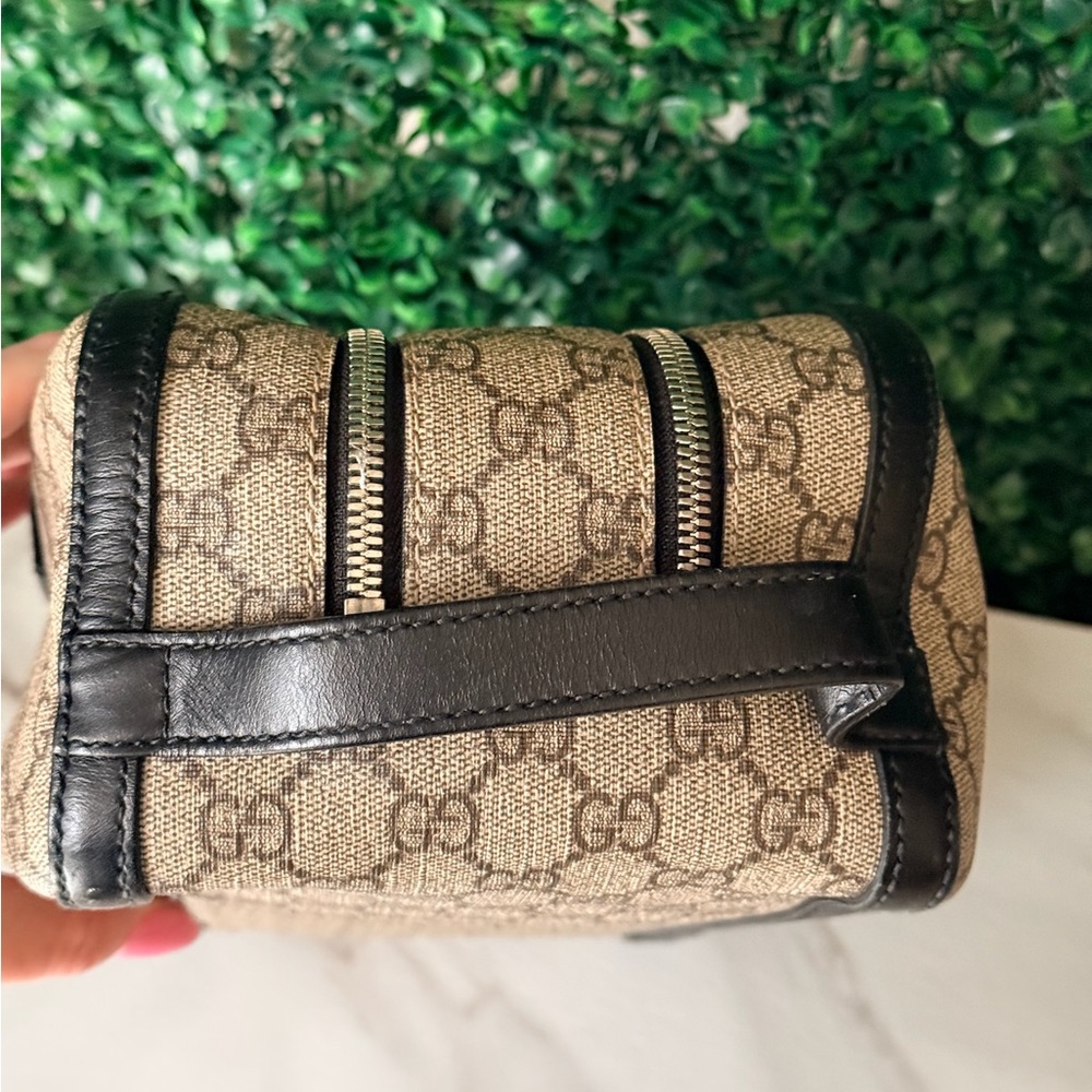 Gucci Beige GG Canvas Double Zip Toiletry Bag with COA - Picture 3 of 8